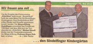Wir freuen uns mit den Sindelfinger Kindergärten