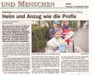 Helm und Anzug wie die Profis